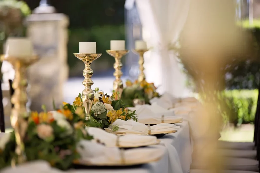 table at a wedding